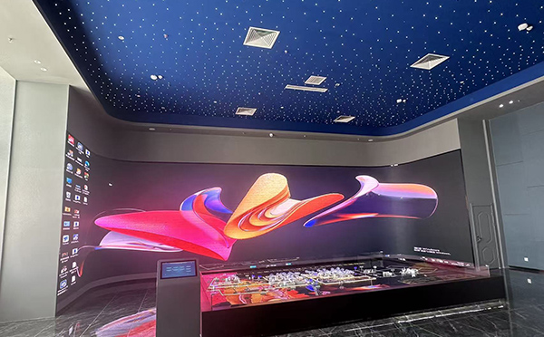 瓜州柳沟煤化工产业园企业分布沙盘及柔性LED屏